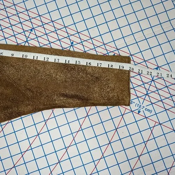 Vintage Gold Cropped Suede Jacket, Size Medium - Picture 6 of 7